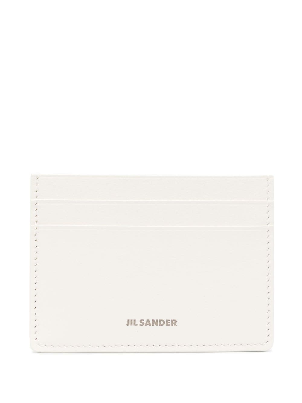 Jil Sander Logo-embossed Leather Card Holder In Neutrals