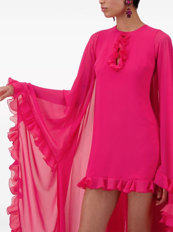 Ruffle discount cape dress