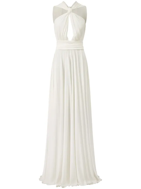 Giambattista Valli Laced Knot-detail Maxi Dress in White