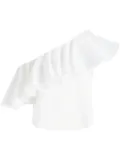 Giambattista Valli one-shoulder ruffle-trim blouse - White