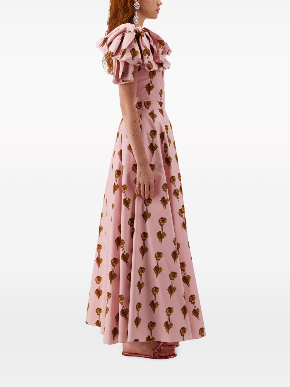 Shop Giambattista Valli Pensées Sauvages One-shoulder Maxi Dress In Rosa
