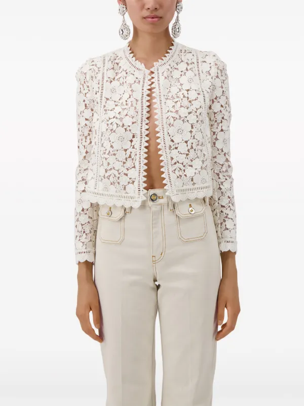 Giambattista Valli Macramé Cropped Jacket - Farfetch