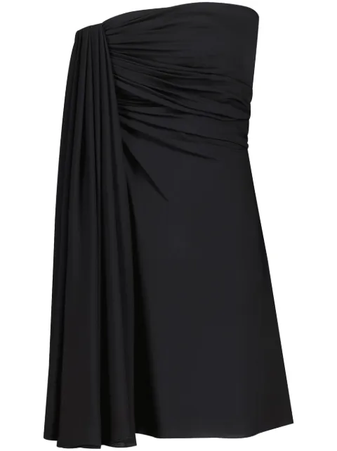 Giambattista Valli draped strapless silk minidress