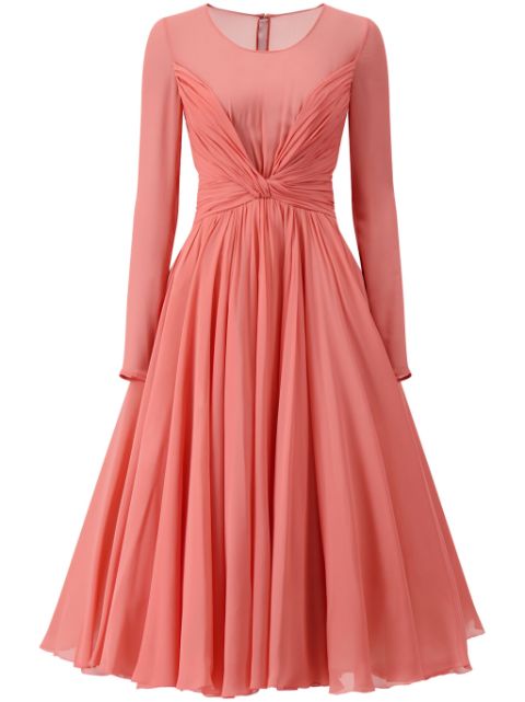 Giambattista Valli gathered-twist flared midi dress