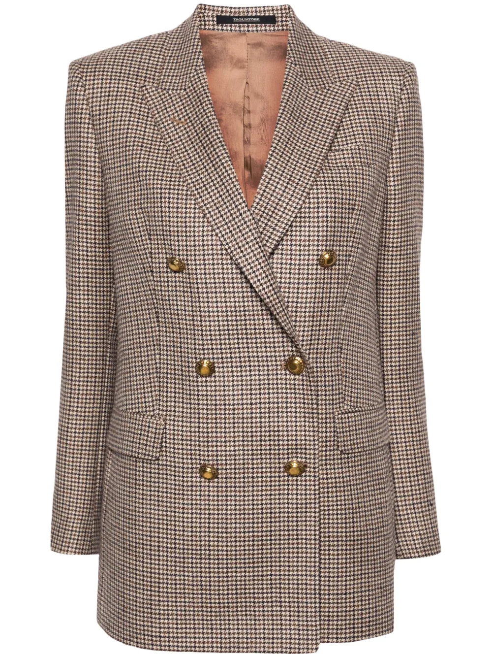 Tagliatore Jasmine blazer met pied-de-poule print Bruin