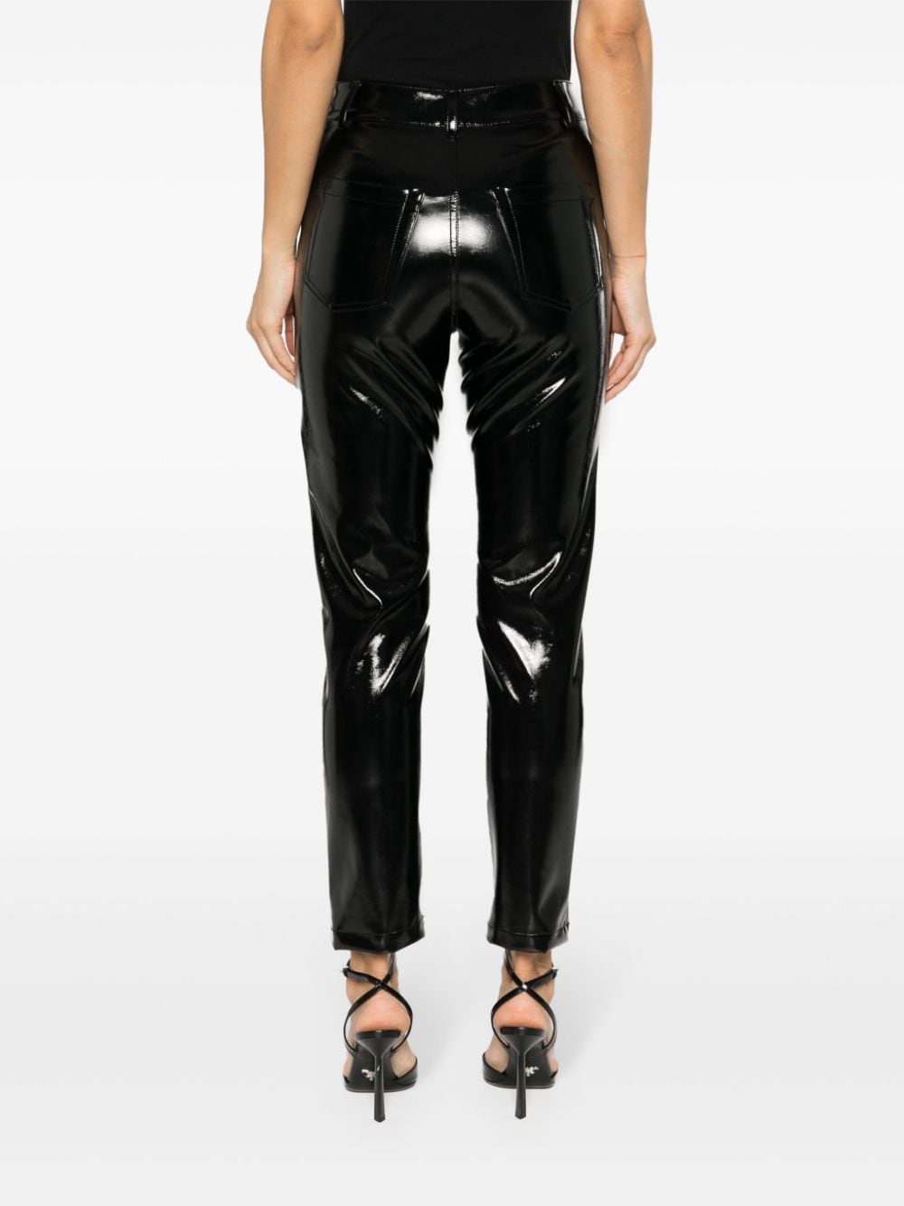 Shop Parlor Faux-leather Trousers In Black