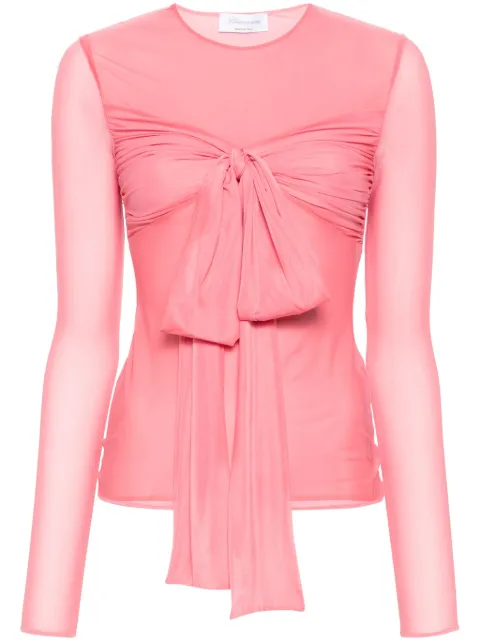 Blumarine bow-detail jersey top