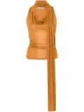 Blumarine sash-embellished gathered jersey top - Brown