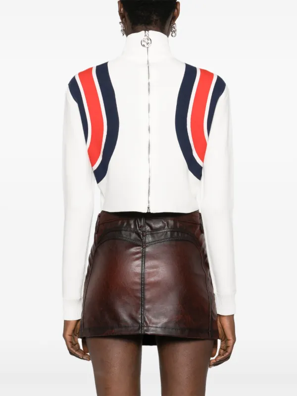 Gucci Sylvie-Web Knitted Cropped Top | White | FARFETCH