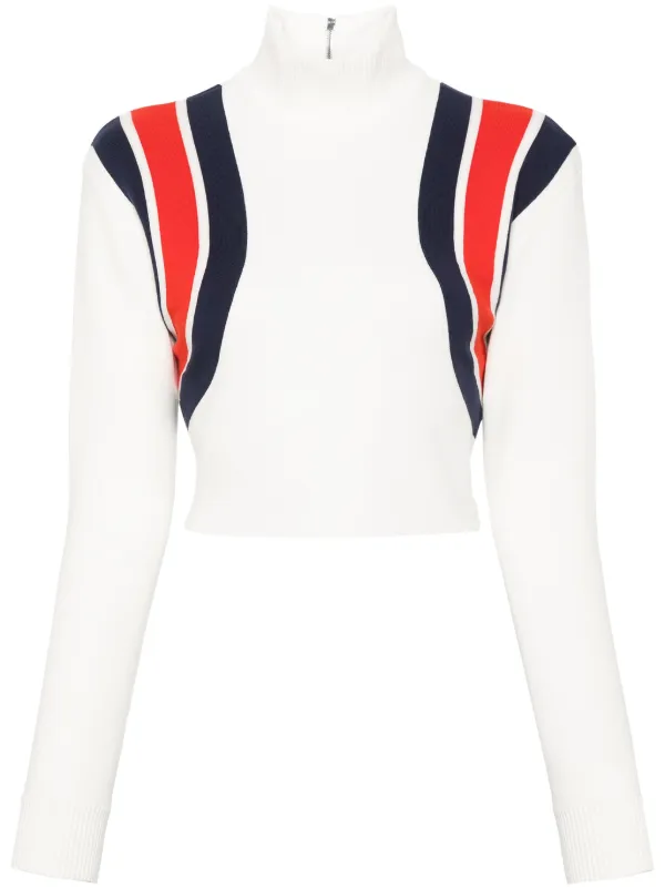 Gucci Sylvie Web Knitted Cropped Top White FARFETCH AE