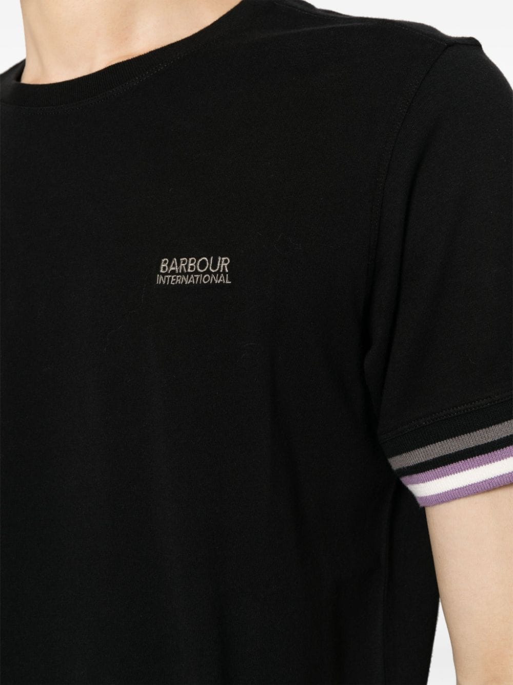Barbour T-shirt met gestreept detail Zwart