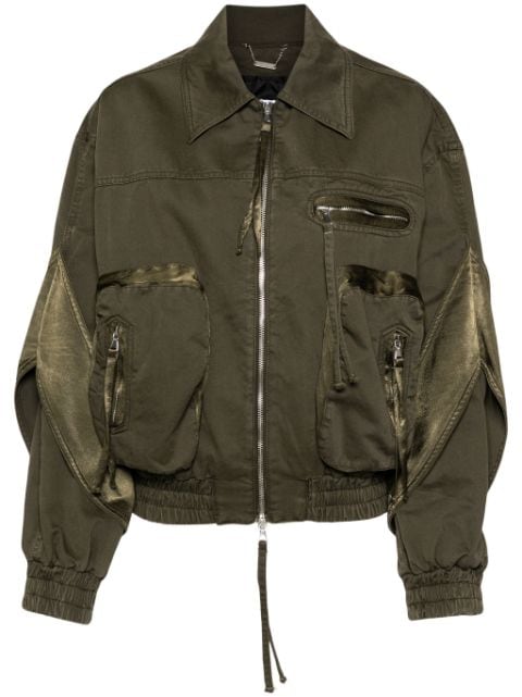 Blumarine satin-inserts bomber jackets