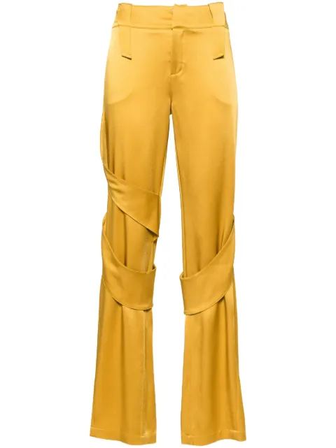 Blumarine satin wide-leg cargo trousers