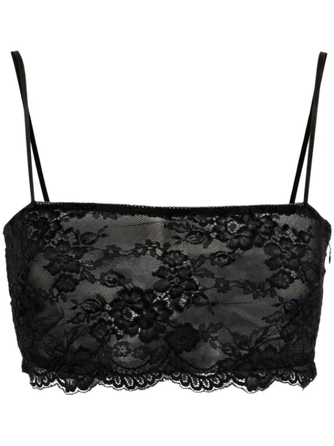 Blumarine floral-lace crop top