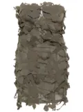 Blumarine rose-overlay strapless tulle minidress - Green