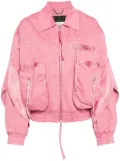 Blumarine satin-inserts bomber jacket - Pink