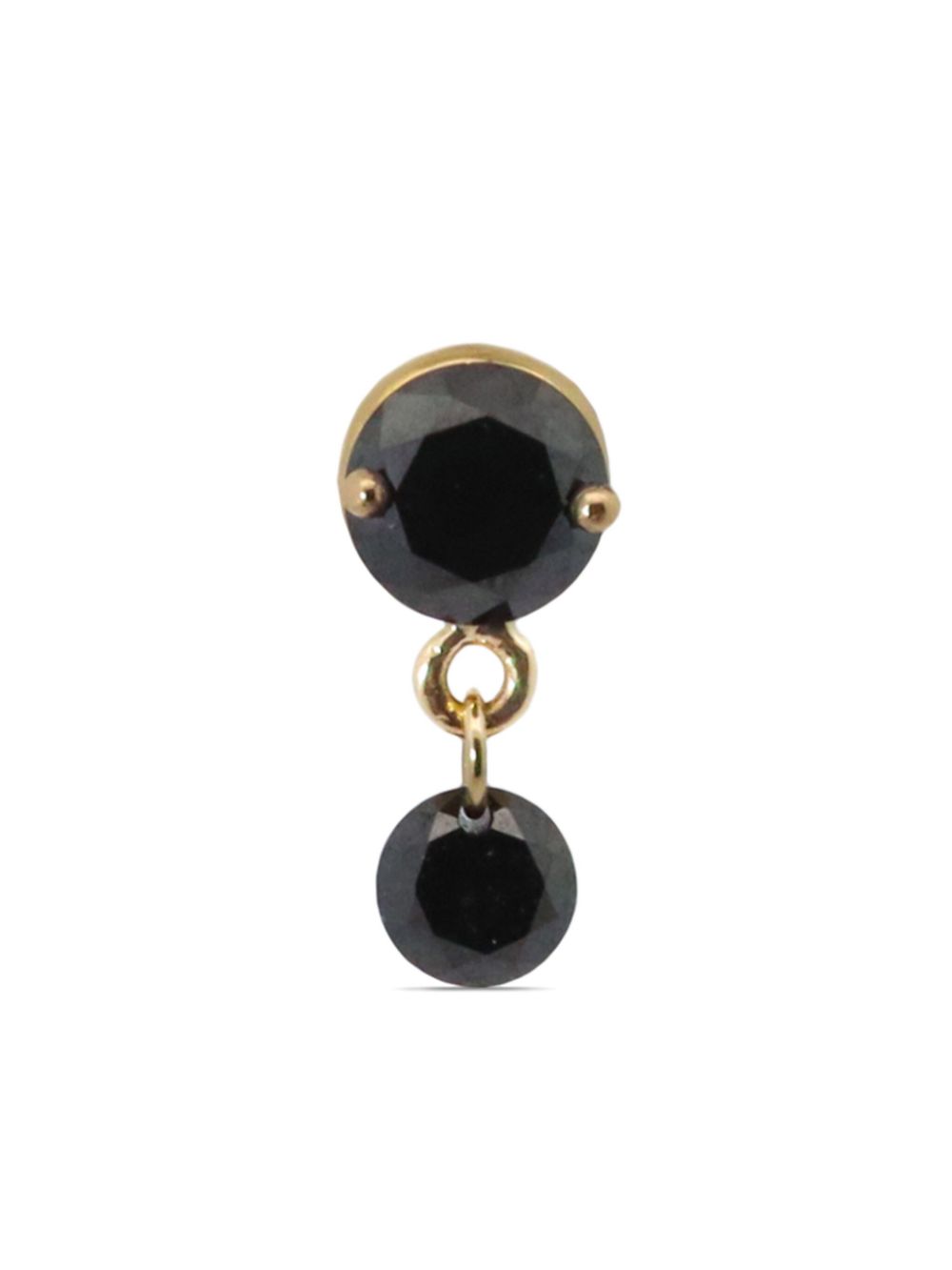 THE ALKEMISTRY 18kt yellow gold Aria black diamond stud earrings - Zwart