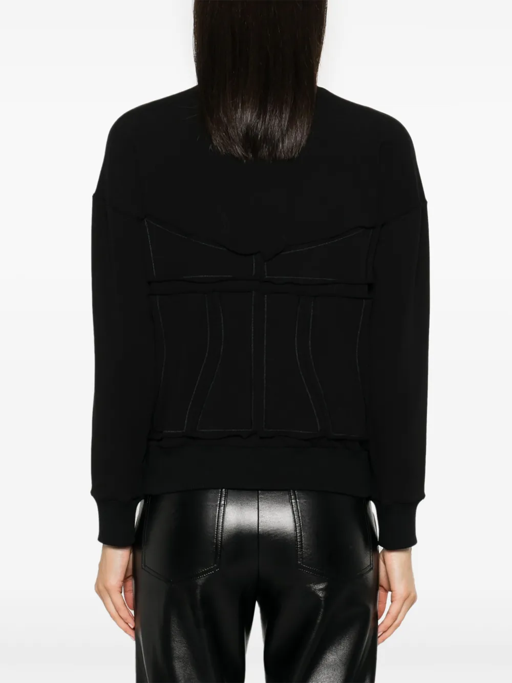 Shop Murmur Deconstructed Longsleeved Sweatshirt In Black