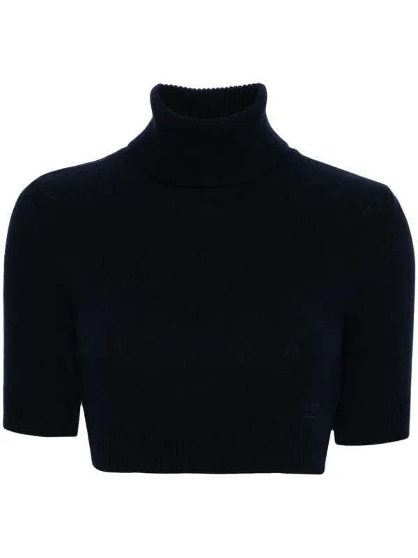 Valentino Garavani Vlogo Virgin Wool Top in Blue
