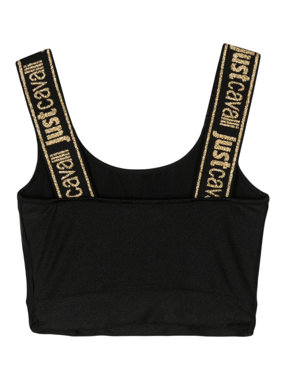 Shop Just Cavalli Logo-plaque Cropped Top In Black
