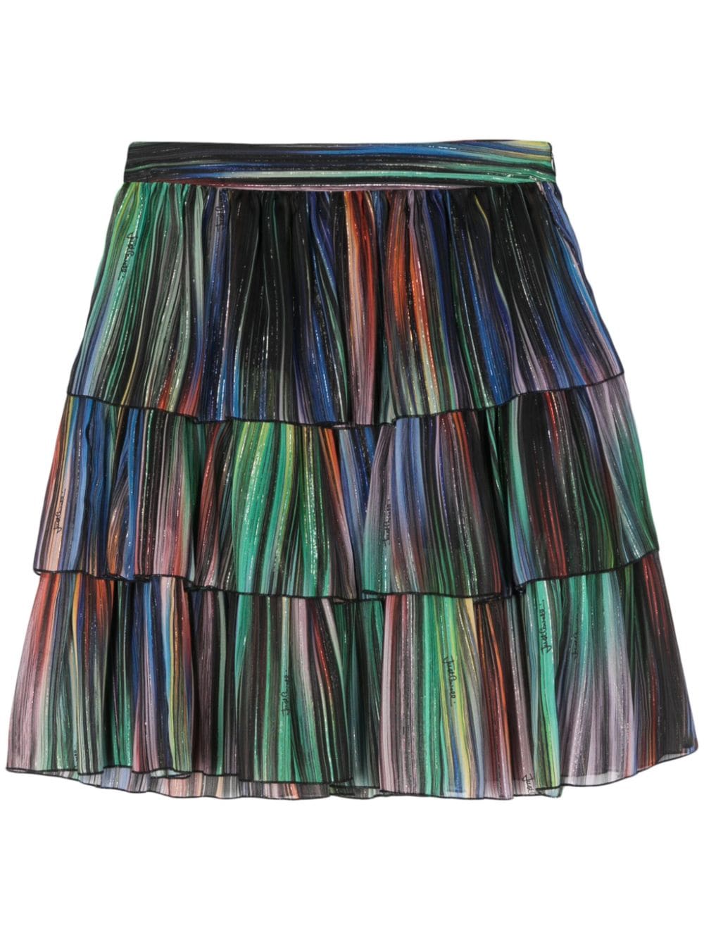 Just Cavalli Ruffled Striped Skirt In Blue