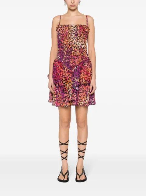 Just Cavalli layered leopard-print mini dress 76PAO914NS377 - 1