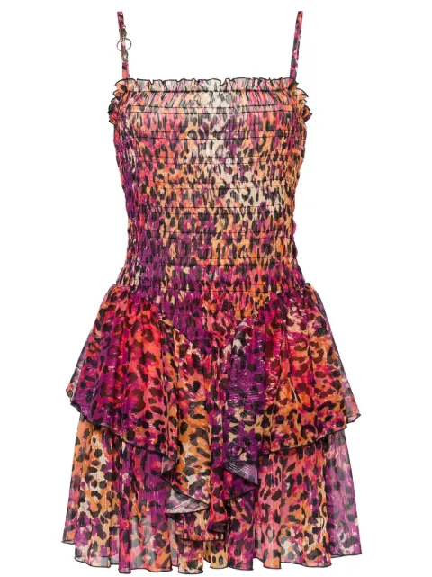 Just Cavalli vestido corto con estampado de leopardo