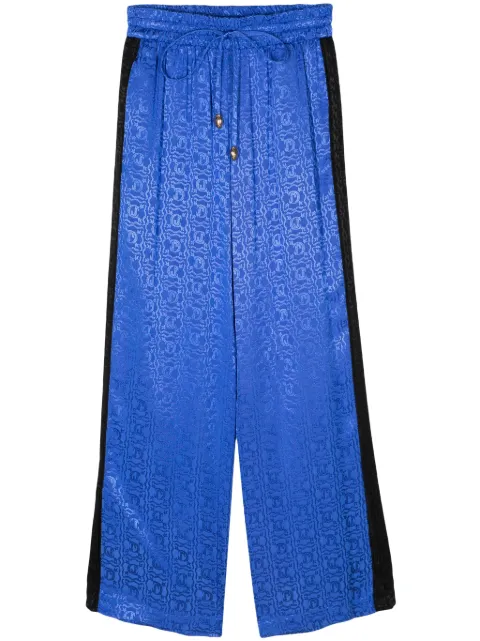 Just Cavalli pantalones rectos con logo en jacquard