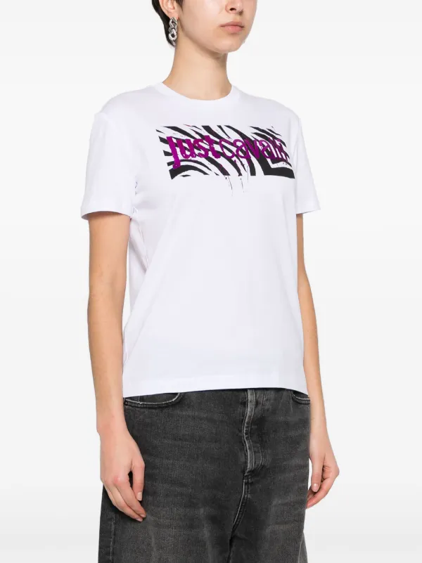Tシャツ・カットソー JUST CAVALLI Woman T-Shirt White 76PAHG08CJ300 003 Just Cavalli logo-print Cotton T-shirt | White | FARFETCH
