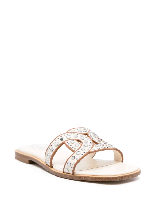 Tod's Studded Leather Sandals Neutrals FARFETCH ID