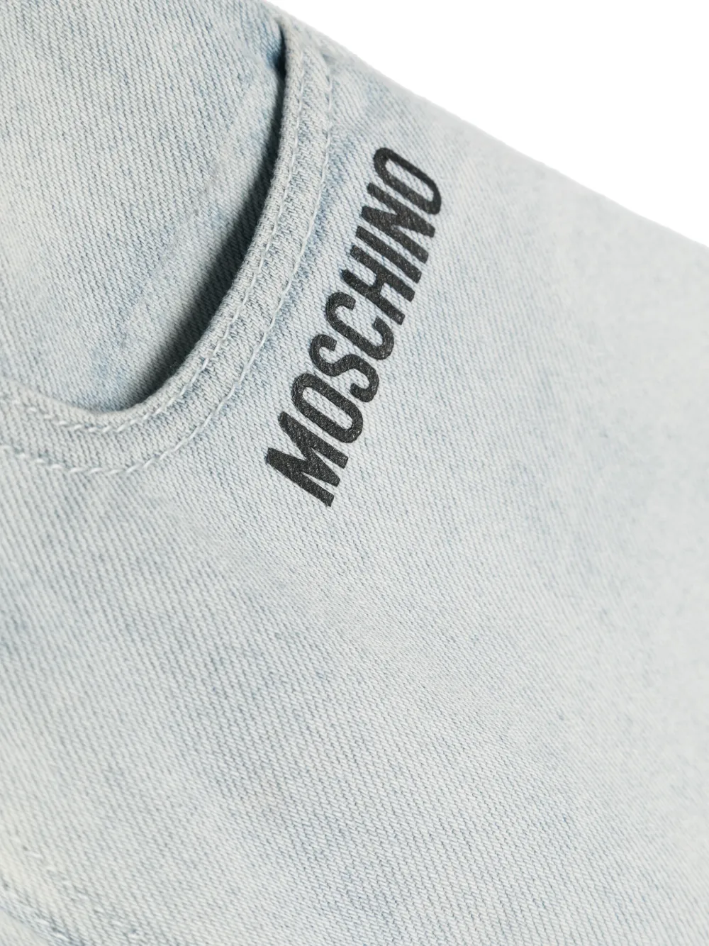 Moschino Kids Spijkershorts met franje Blauw