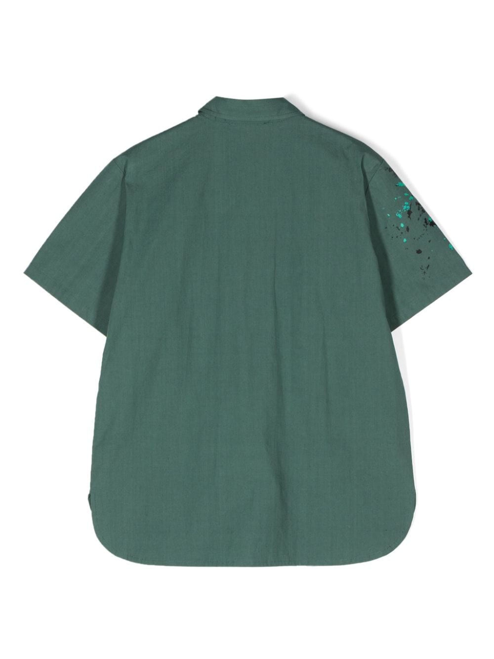 Shop Moschino Logo-print Cotton Shirt In Green