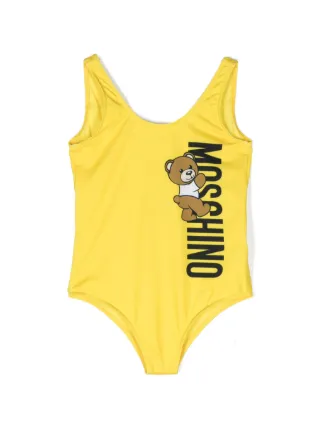 Moschino Kids Teddy Bear print Swimsuit Yellow FARFETCH BH