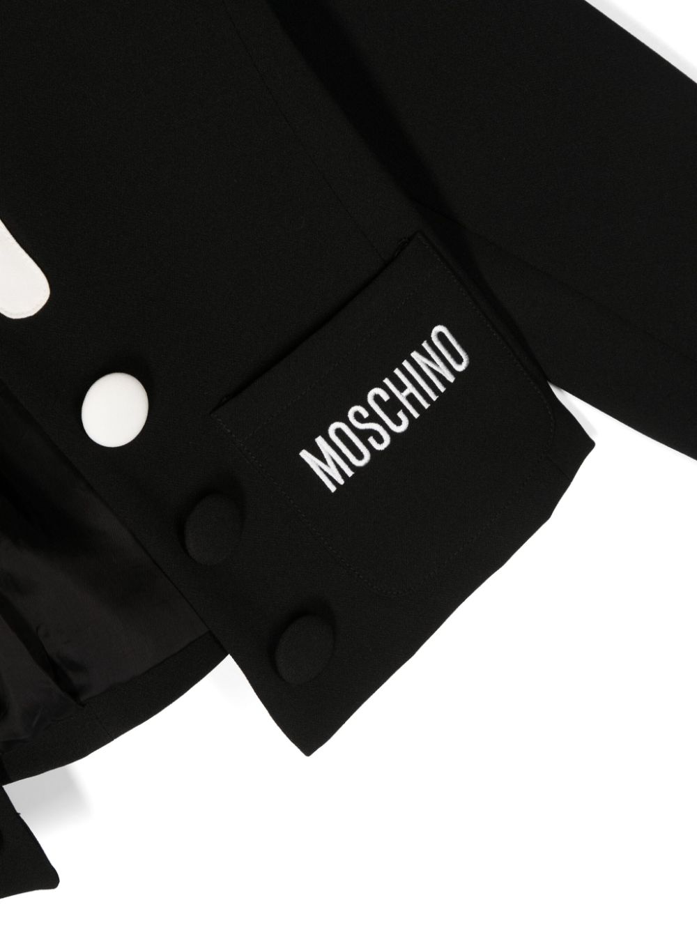 Shop Moschino Logo-embroidered Two-tone Jacket In Black