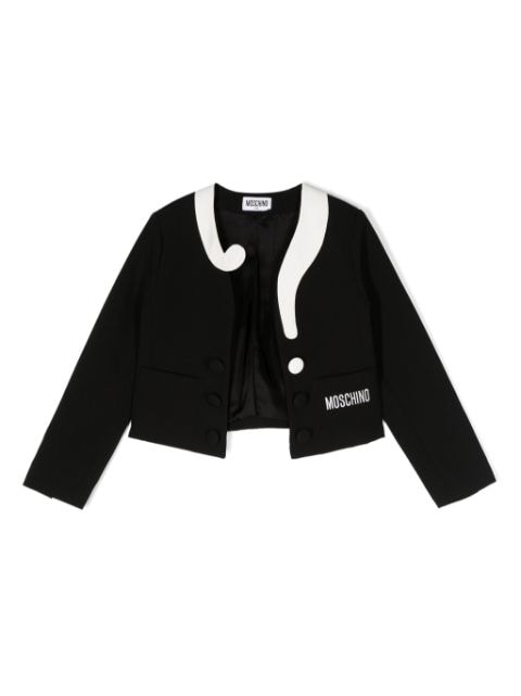 Moschino Kids logo-embroidered two-tone jacket 