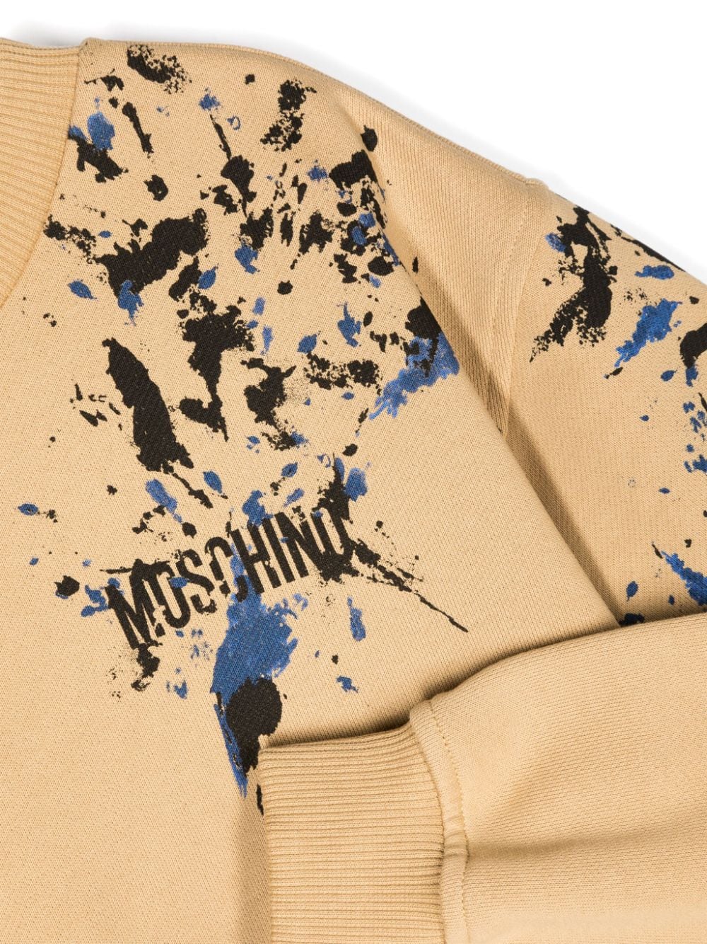 Shop Moschino Logo-print Cotton Sweatshirt In Neutrals