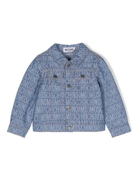 Moschino Kids logo-jacquard denim jacket