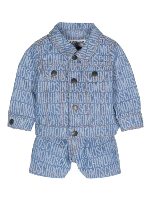 Moschino Kids logo-jacquard denim jacket