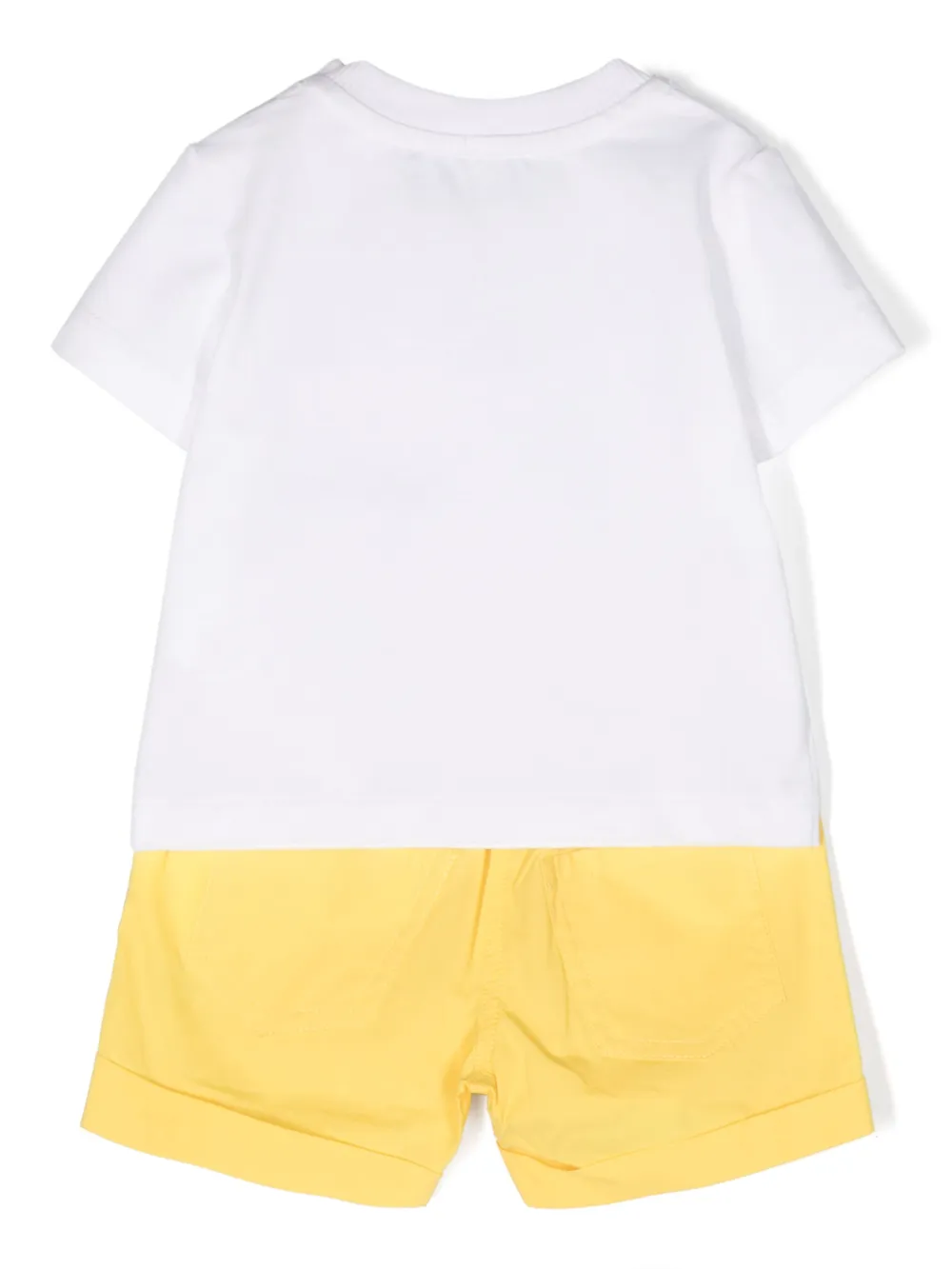 Shop Moschino Teddy Bear-patch Shorts Set In Yellow