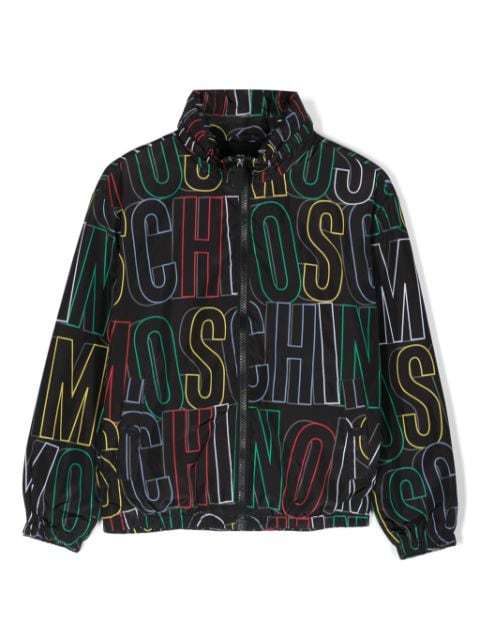 Moschino Kids logo-print high-neck jacket
