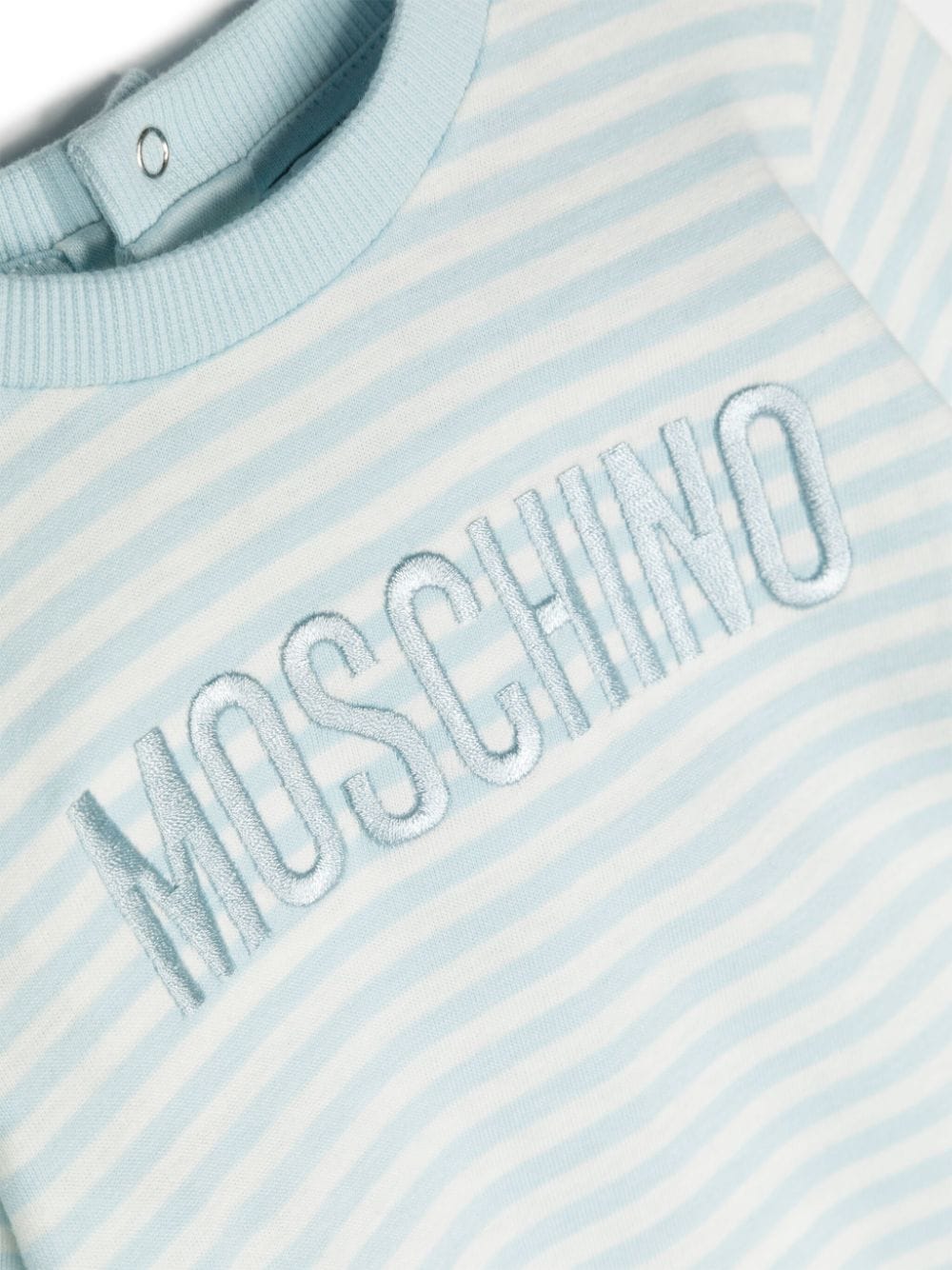 Moschino Kids Gestreepte pyjama met geborduurd logo Wit
