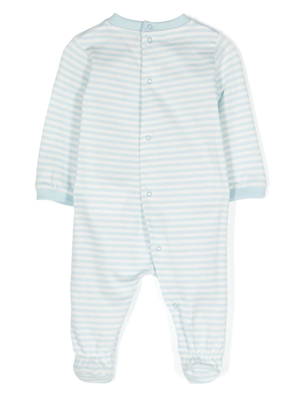 Moschino Kids Gestreepte pyjama met geborduurd logo - Wit