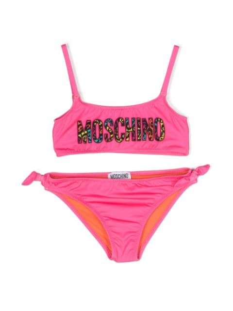 Moschino Kids bikini à logo imprimé