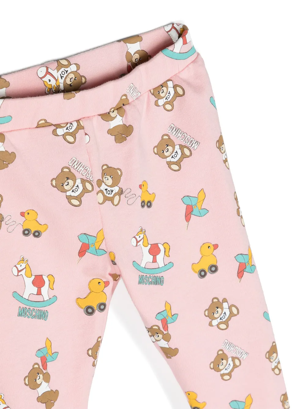 Moschino Illustration-print Cotton Trouser Set In Pink