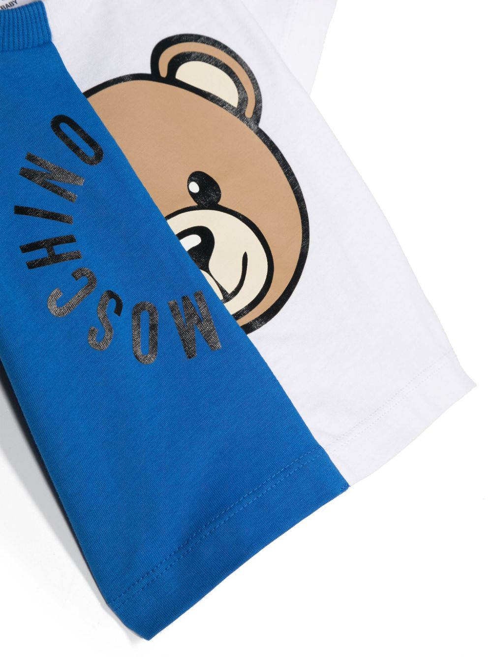 Shop Moschino Teddy Bear-print Cotton T-shirt In Blue
