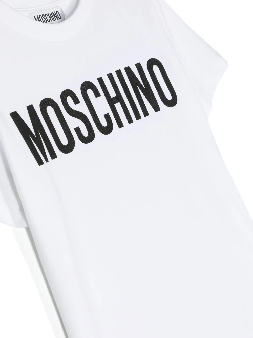 Moschino T-shirt In Jersey Logo Print In White