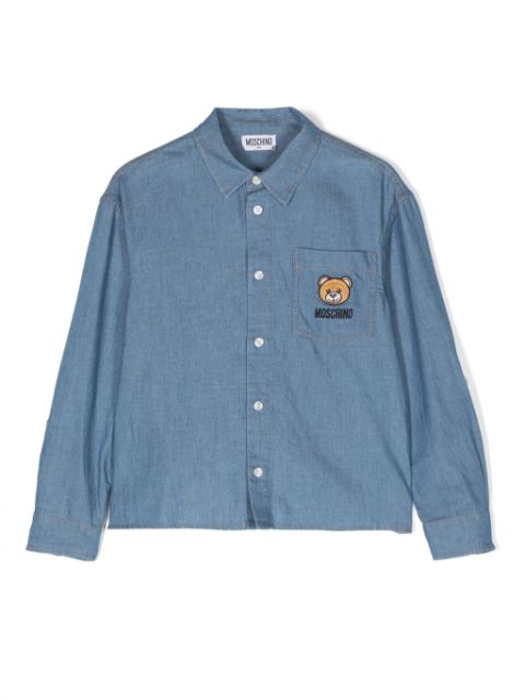 Moschino Kids Teddy Bear-motif denim shirt