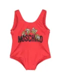 Moschino Kids logo-print swimsuit - Red