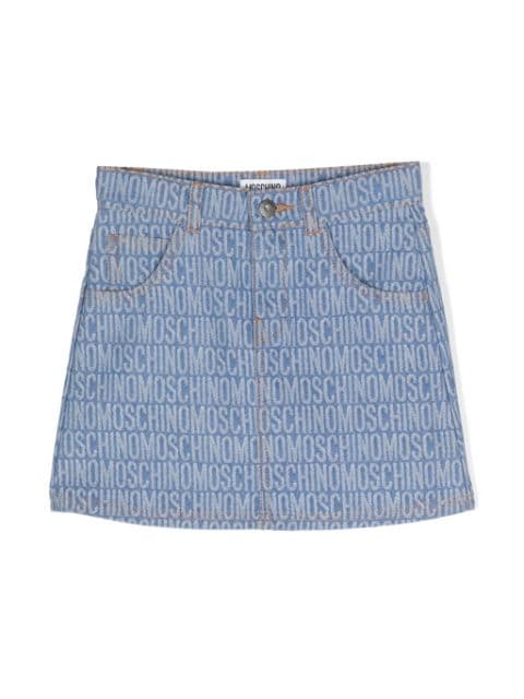 Moschino Kids logo-jacquard mini skirt