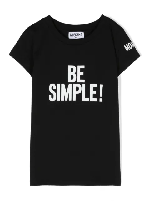 Moschino Kids slogan-print cotton T-shirt